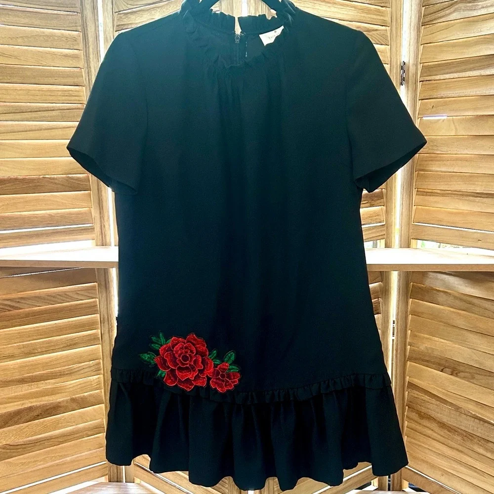 Kate Spade Dress with Embroidered Red Floral Patch